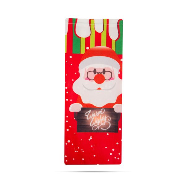 Karácsonyi italos üveg tartó szalaggal - mikulás - poliészter - 32 x 12,5 cm    Family 58727A - Image 3