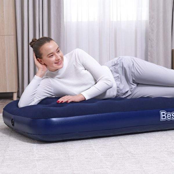 Felfújható matrac - egyszemélyes, velúr - kék - 185 x 76 x 22 cm    Bestway 56432