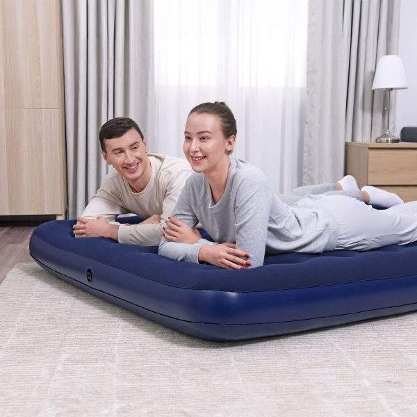 Felfújható matrac - kétszemélyes, velúr - kék - 203 x 152 x 22 cm    Bestway 56435