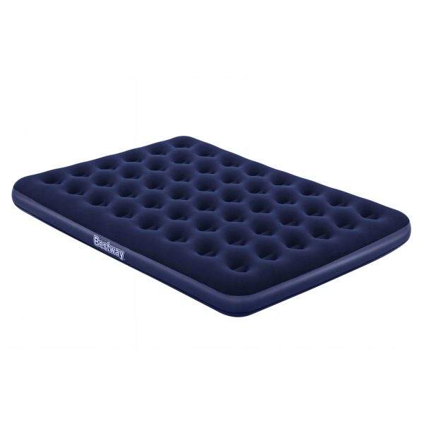 Felfújható matrac - kétszemélyes, velúr - kék - 203 x 152 x 22 cm    Bestway 56435 - Image 2