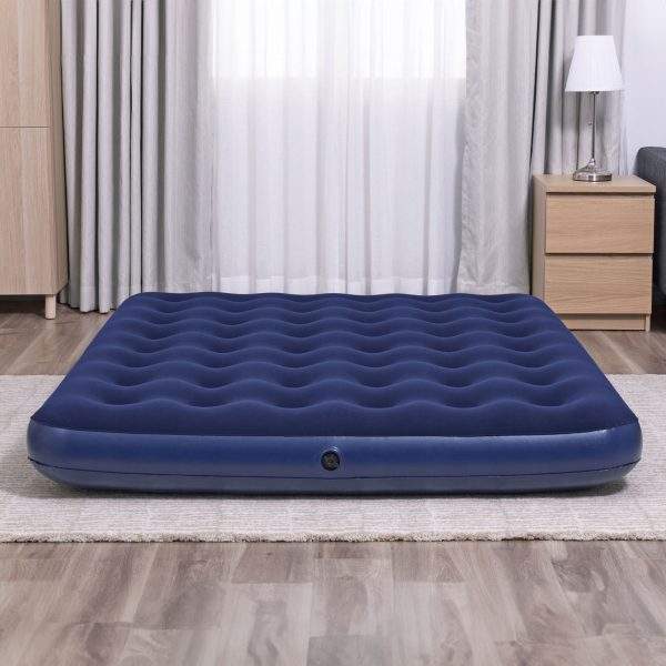 Felfújható matrac - kétszemélyes, velúr - kék - 203 x 152 x 22 cm    Bestway 56435 - Image 4