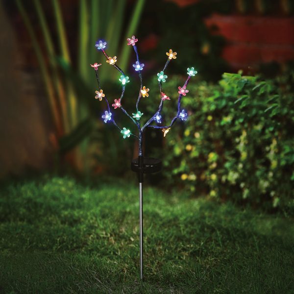 Leszúrható szolár virág - 20 színes LED - 65 cm    Garden of Eden 11274