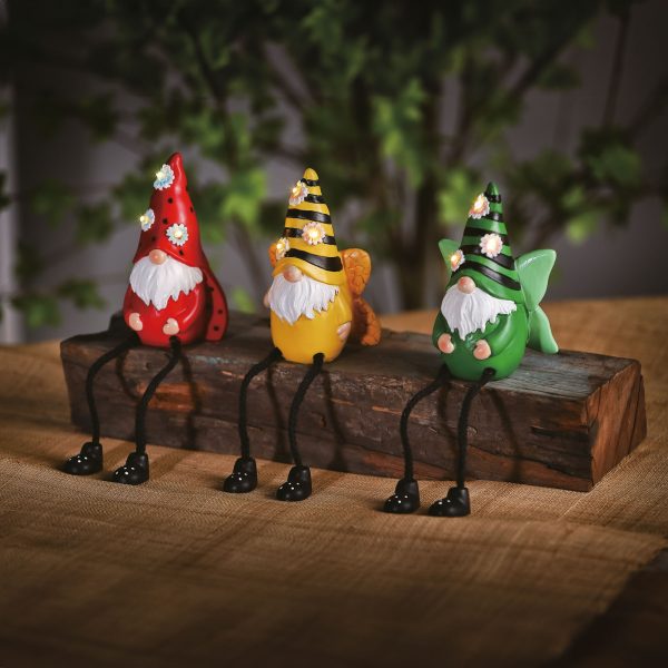 Szolár manók lábbal - 3 féle - 3 melegfehér LED - 13,5 cm    Garden of Eden 11428C
