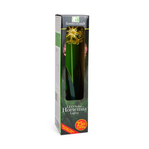 Leszúrható szolár virág - hortenzia - 2 féle - 25 melegfehér LED - 13 x 7 x 65 cm    Garden of Eden 11738 - Image 6