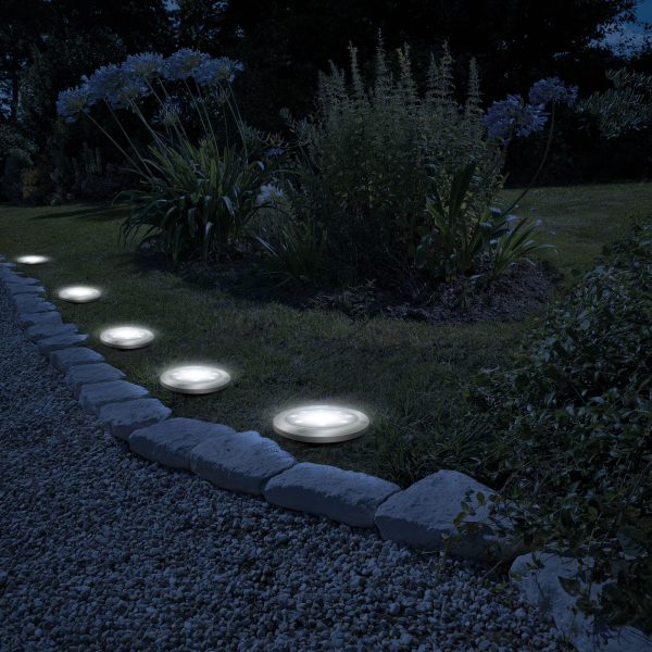 LED-es leszúrható szolár lámpa - kör alakú - középfehér - 12 cm    Garden of Eden 11440C