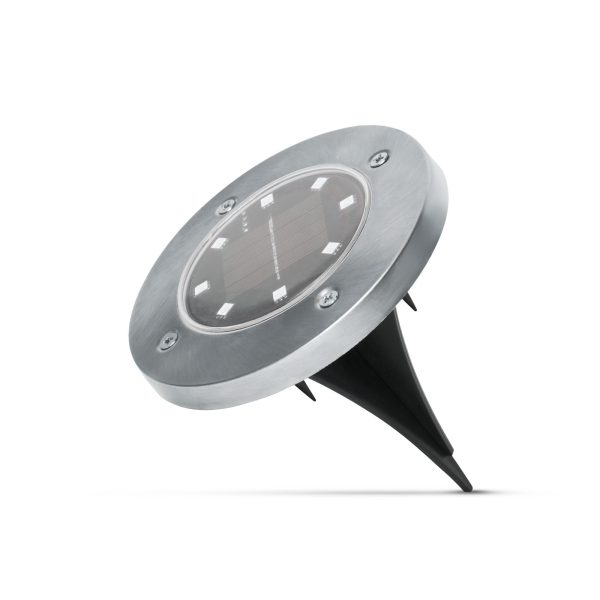 LED-es leszúrható szolár lámpa - kör alakú - középfehér - 12 cm    Garden of Eden 11440C - Image 2