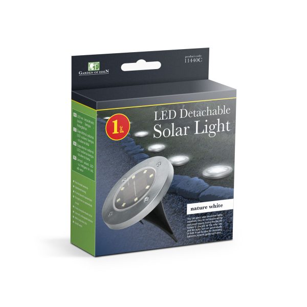 LED-es leszúrható szolár lámpa - kör alakú - középfehér - 12 cm    Garden of Eden 11440C - Image 3