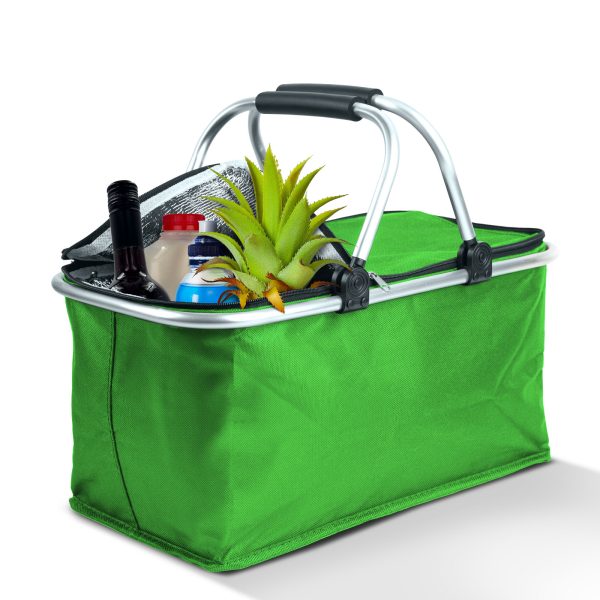 Thermo összecsukható bevásárlókosár - 49 x 28 x 25 cm - 21 L - zöld    Family 11549B