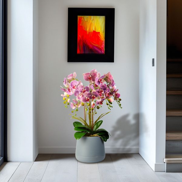Műnövény dekoráció - orchidea - lila - 83 cm     11899A
