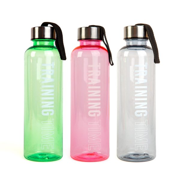 Sport kulacs - műanyag, átlátszó - 550 ml - 3 színben    Family 57216