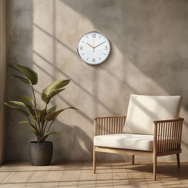 Falióra - 25 cm - műanyag, üveg - 1 x AA - fehér    Family 57336A