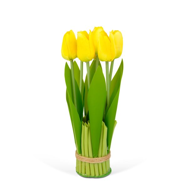 Műnövény dekoráció - tulipán - sárga - 26 x 6,5 cm     11897B - Image 2