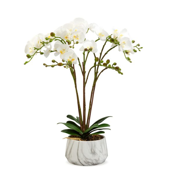 Műnövény dekoráció - orchidea - fehér - 58 cm     11900B - Image 2