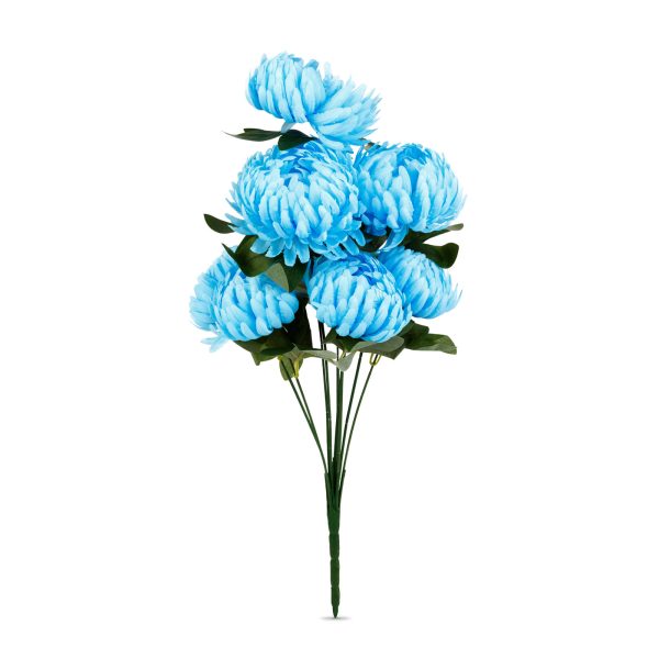Műnövény dekoráció - krizantém - kék - 12 x 58 cm     11912D - Image 2