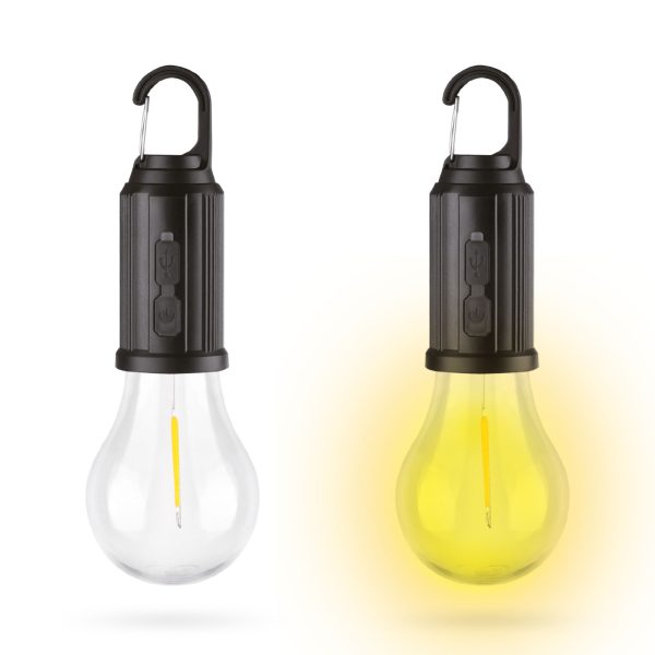Akasztható szolár lámpa - villanykörte alakú - USB-C - 100 lumen - 400 mAh    Phenom 18585 - Image 2