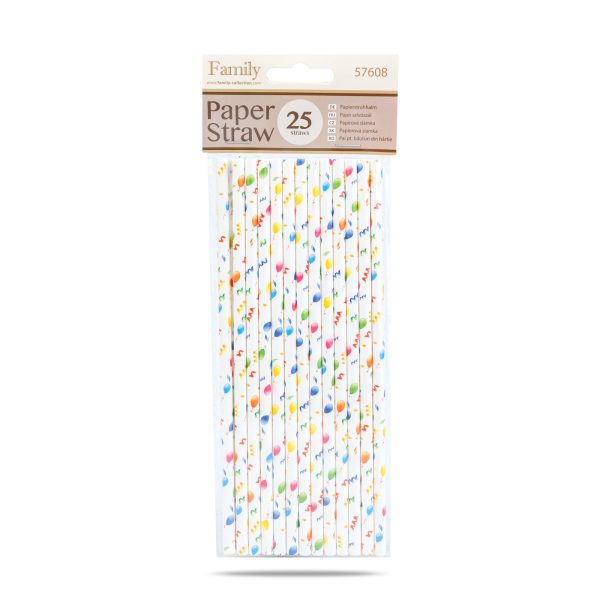 Papír szívószál - party - 197 x 6 mm - 25 db / csomag    Family 57608 - Image 3