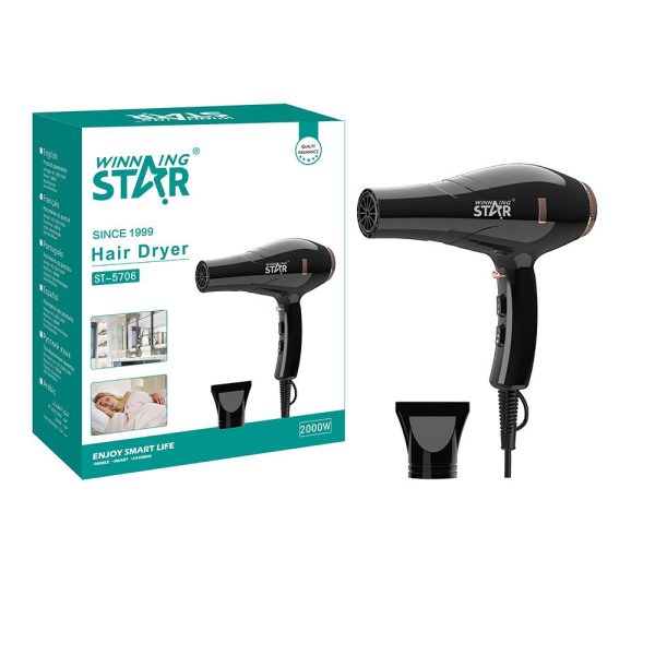 WinningStar - Hajszárító - 2000W - fekete    WinningStar DA00445 - Image 4