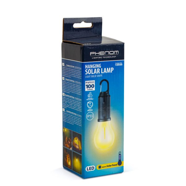 Akasztható szolár lámpa - villanykörte alakú - USB-C - 100 lumen - 400 mAh    Phenom 18585 - Image 6
