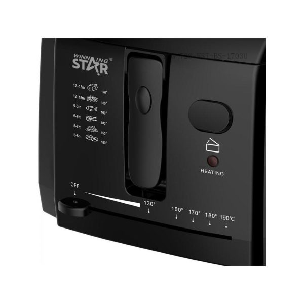 WinningStar - Olajsütő - 3 L - 1600 W - fekete    WinningStar DA01178 - Image 6
