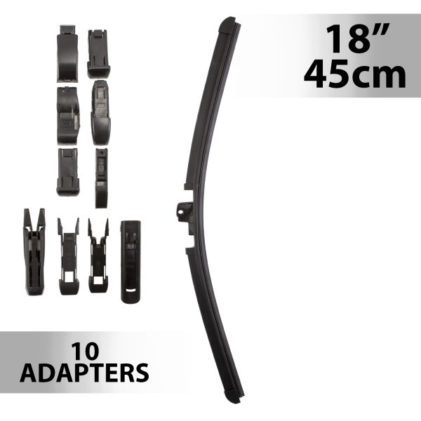 Ablaktörlő 18"/45 cm - 10 db adapterrel    Carguard 55738N
