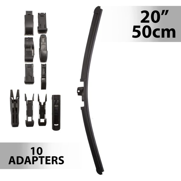 Ablaktörlő 20"/50 cm - 10 db adapterrel    Carguard 55740N