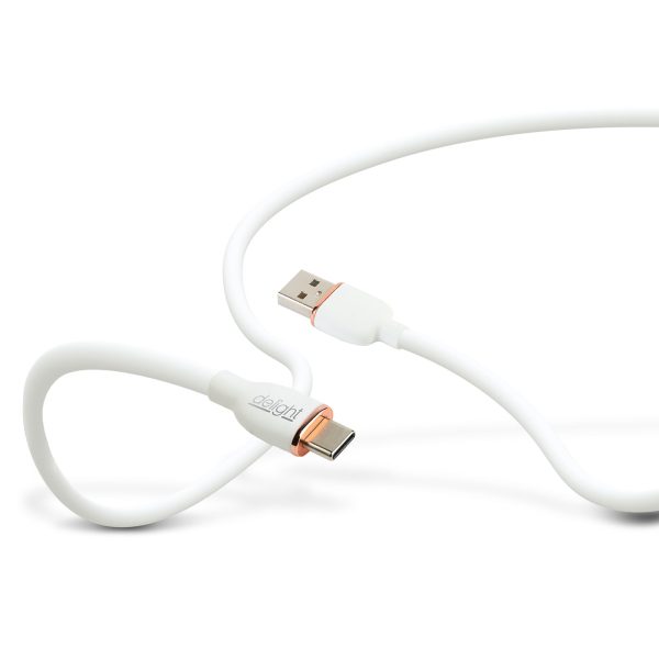 Adatkábel - Type-C / USB-A - fehér - 1 m - 2.4A - 12 W    Delight 55553WH-1 - Image 2