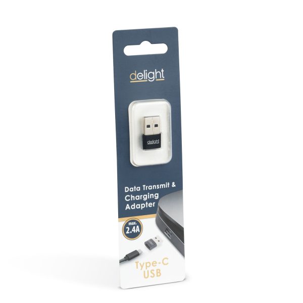 Adapter - Type-C / USB-A - 2,4A - 5V    Delight 55556BK - Image 3