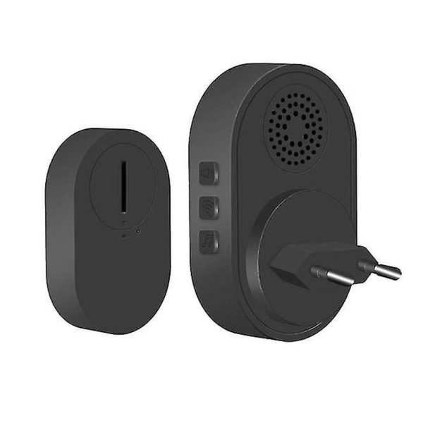 Vezeték nélküli csengő - 39 dallam - CR2032 - AC 220V - fekete     DA00271 - Image 3