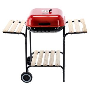 Kerekes kerti grill - piros - 96 x 45 x 75 cm DA01192