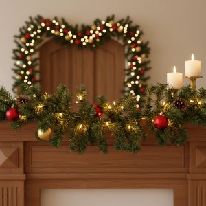 Fenyő girland - sötét zöld - 270 cm - PVC 56450