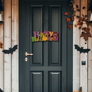 Halloween-i dekoráció - "Happy Halloween" - akasztható - 42,5 x 18 cm 56572