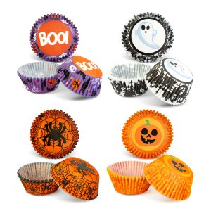 Halloween-i dekoráció - muffin papír szett - 50 db - 4 féle - 7 x 5 x 3,2 cm     56579