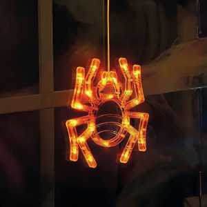 Halloween-i világító dekoráció - pók - tapadókorongos - 12 LED - 20 x 18,5 cm - 3 x AAA 56588B