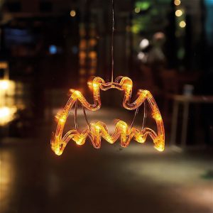 Halloween-i világító dekoráció - denevér - tapadókorongos - 12 LED - 20 x 18,5 cm - 3 x AAA 56588C