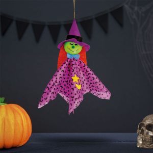 Halloween-i dekoráció - felakasztható - boszorkány - 48 x 44 cm 56594B