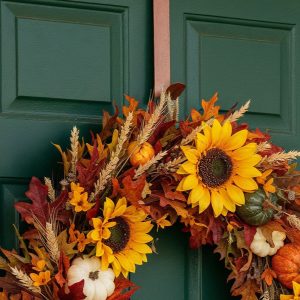 Őszi dekoráció - ajtódísz tartó - 30 cm - fém - matt barna     59005