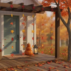 Őszi dekoráció - hulló falevelek - felakasztható - 2,1 m - 4 db / csomag 59009