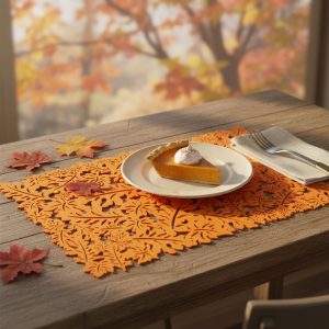 Őszi dekoráció - alátét - filc, narancssárga - 44,5 x 28,5 cm 59011A