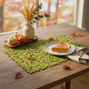 Őszi dekoráció - alátét - filc, zöld - 44,5 x 28,5 cm 59011B