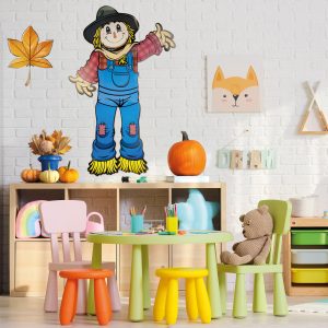 Őszi dekoráció - Madárijesztő - mozgatható végtagokkal - papír - 91,4 cm 59020