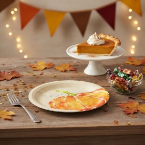 Papírtányér szett - tökös - 2 méret - 12 db / csomag 59035