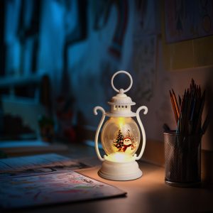 Karácsonyi dekoráció - lámpás - hóember - fehér - 16,5x 7 cm - 3 x LR44 59719B