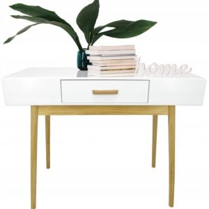 Asztal 1 fiókkal "Scandinavia" 90 x 40 x 79 cm - fehér DA00366B