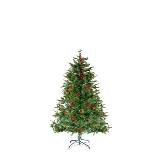Műfenyő - 120 cm - PE / PVC - piros bogyóval     56481A - Image 2