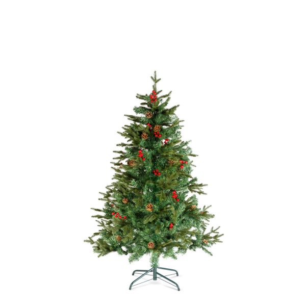 Műfenyő - 150 cm - PE / PVC - piros bogyóval     56481B - Image 2
