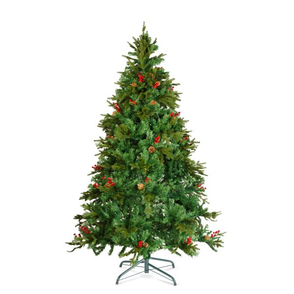 Műfenyő - 210 cm - PE / PVC - piros bogyóval     56481D - Image 2