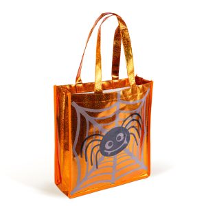 Halloween-i ajándéktáska - pók - 30 x 33 cm - narancssárga 56590A