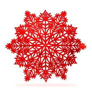 Szilikon edényalátét - jégkristály - piros - 38 cm 59703C