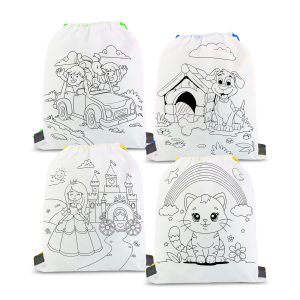 Színezhető tornazsák - 4 filccel - 33 x 27 cm - 4 féle 57317D