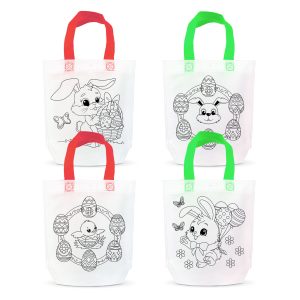 Színezhető ajándéktáska - 4 filccel - 24 x 22 cm - 4 féle 57318E